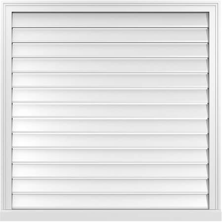 Ekena Millwork Vertical Surface Mount PVC Gable Vent: Functional, w/ 2"W x 2"P Brickmould Sill Frame, 40"W x 40"H GVPVE40X4003SF